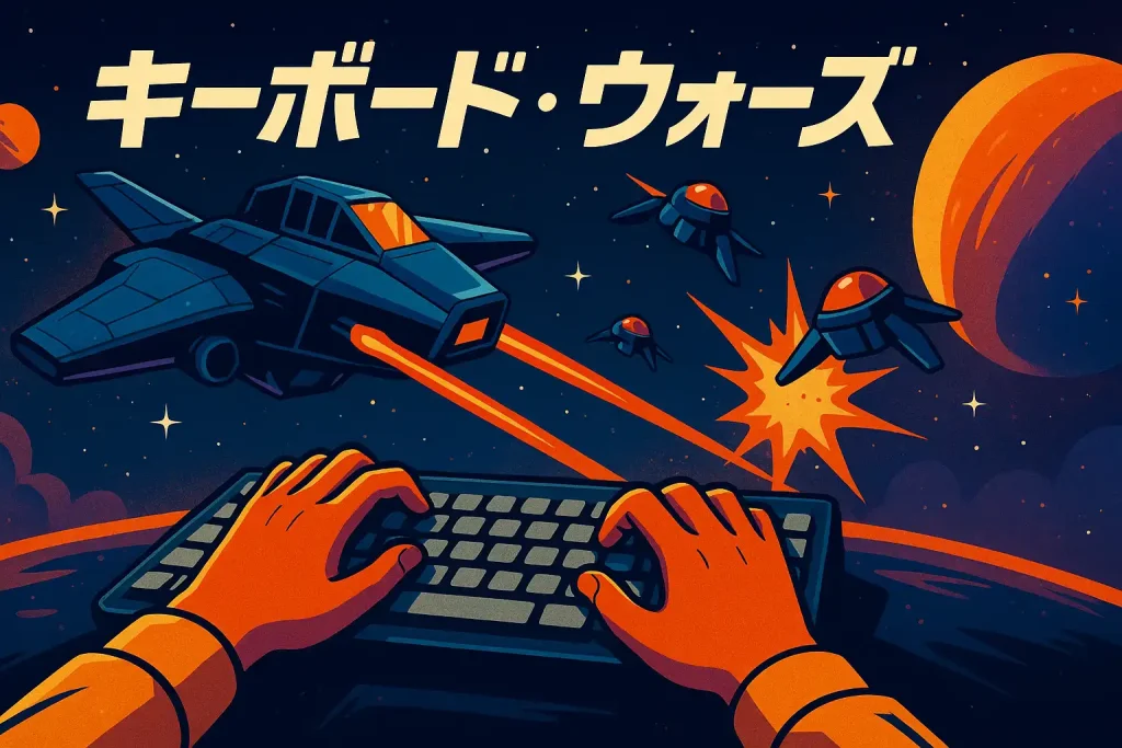 「キーボード・ウォーズ」のタイトル画面 - パソコンが苦手な人でも楽しめるタイピングゲーム