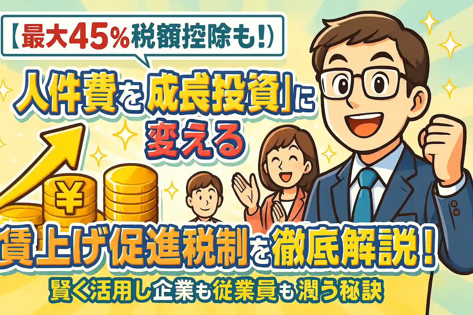 【最大45%税額控除も！】人件費増を「成長投資」に変える賃上げ促進税制を徹底解説！賢く活用し企業も従業員も潤う秘訣