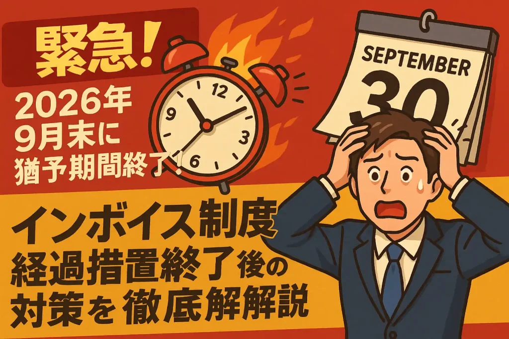【緊急】2026年9月末に猶予期間終了！インボイス制度 経過措置終了後の対策を徹底解説