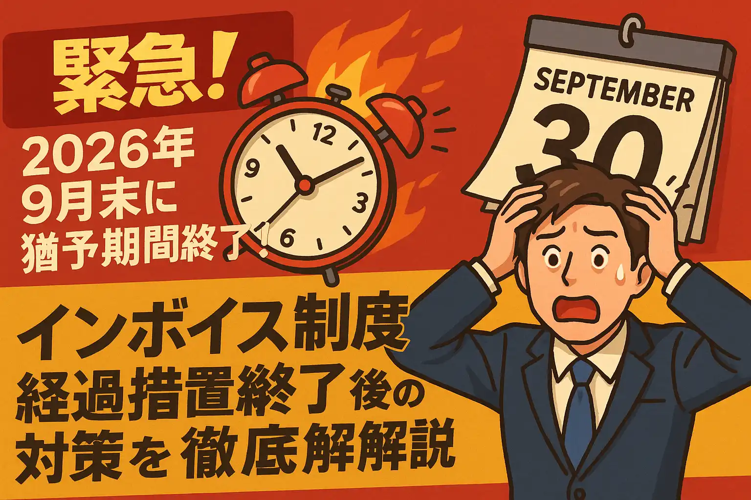 【緊急】2026年9月末に猶予期間終了！インボイス制度 経過措置終了後の対策を徹底解説