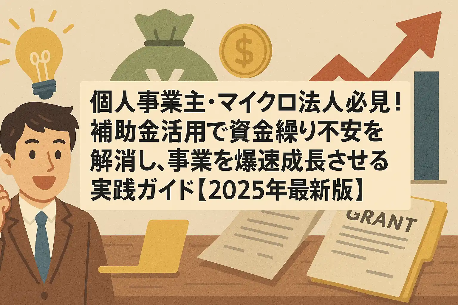 個人事業主・マイクロ法人必見！補助金活用で資金繰り不安を解消し、事業を爆速成長させる実践ガイド【2025年最新版】