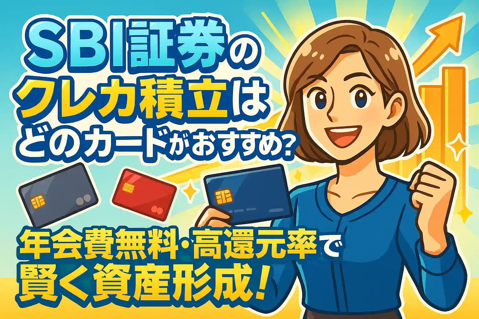 SBI証券のクレカ積立はどのカードがおすすめ？ 年会費無料・高還元率で賢く資産形成！