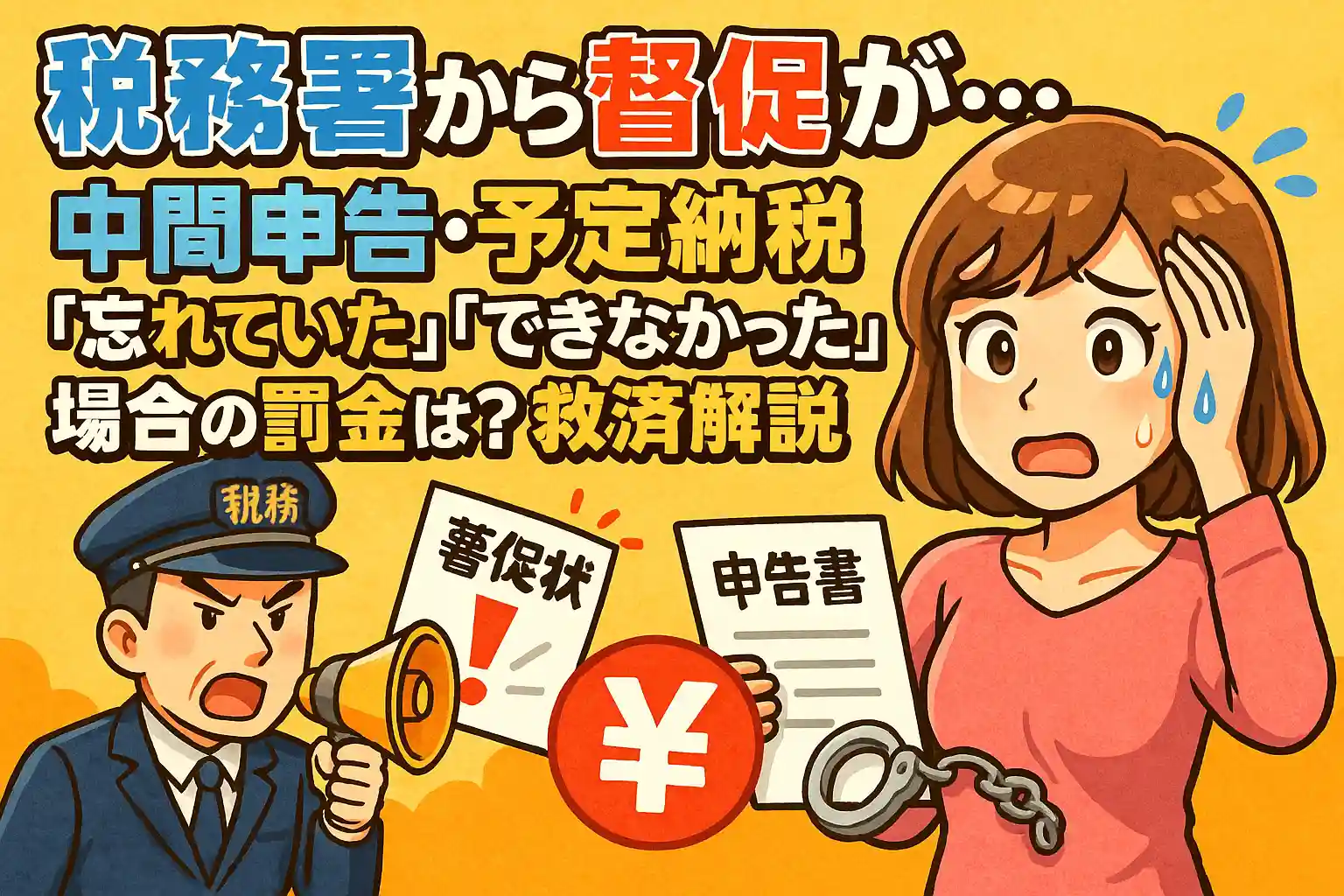 税務署から督促が…中間申告・予定納税「忘れていた」「できなかった」場合の罰金は？救済措置まで完全解説