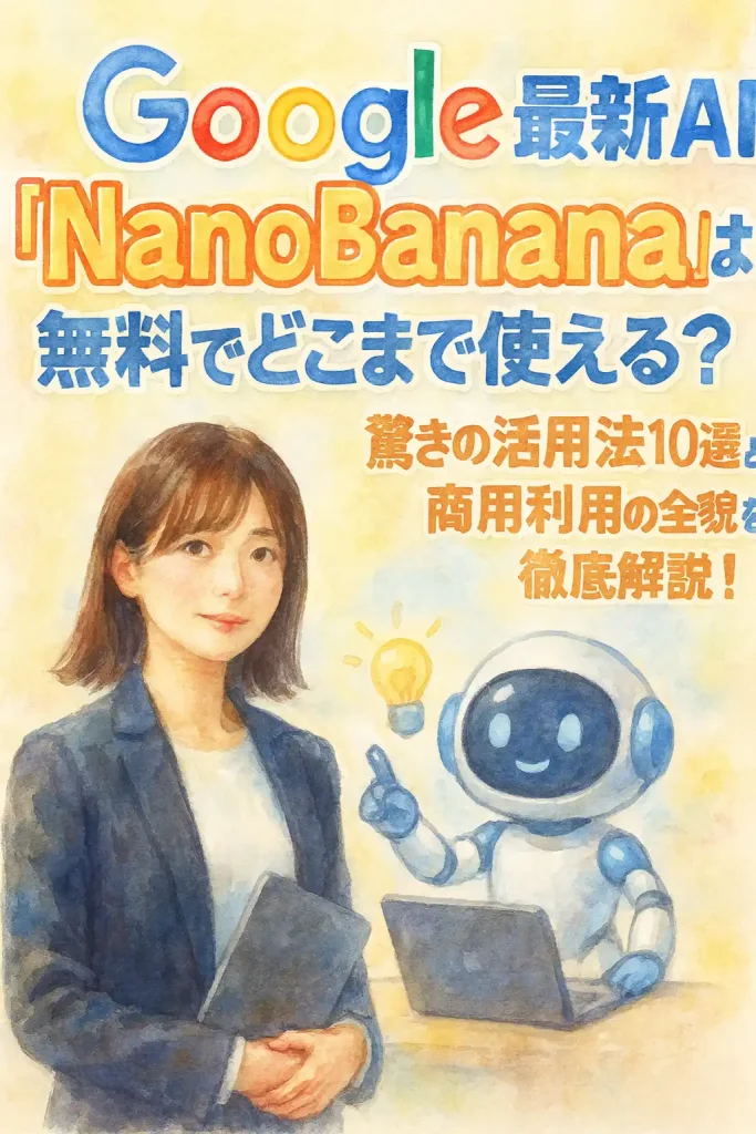 Google最新AI「NanoBanana」は無料でどこまで使える？驚きの活用法10選と商用利用の全貌を徹底解説！