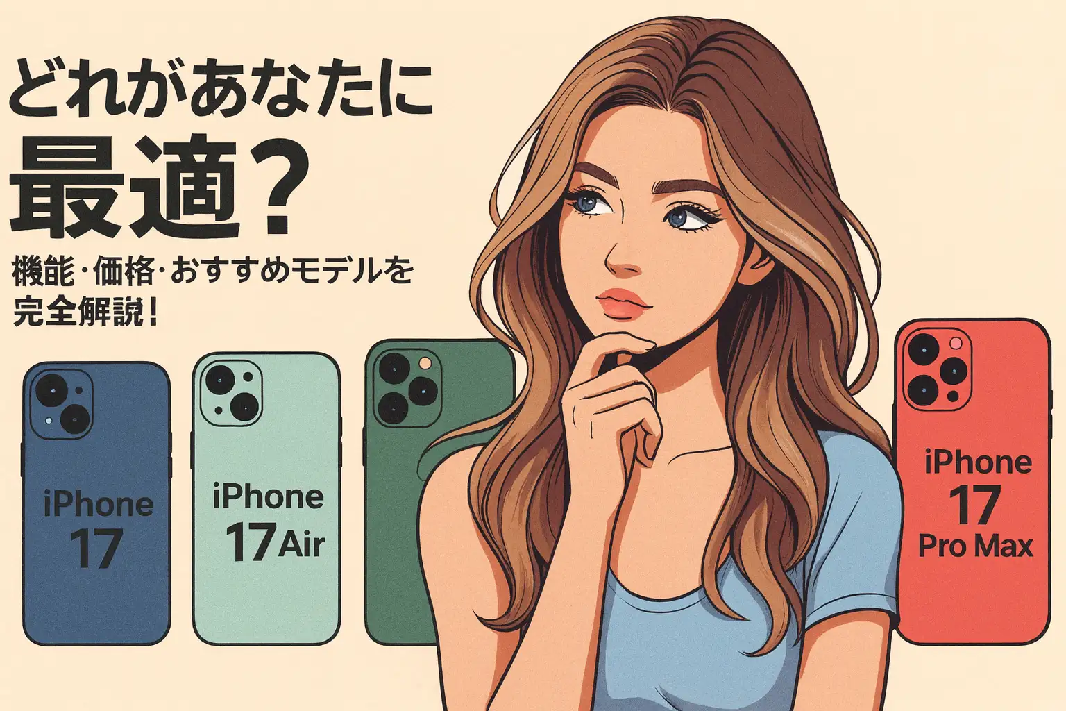 どれがあなたに最適？iPhone 17、Air、Pro、Pro Max徹底比較！機能・価格・おすすめモデルを完全解説