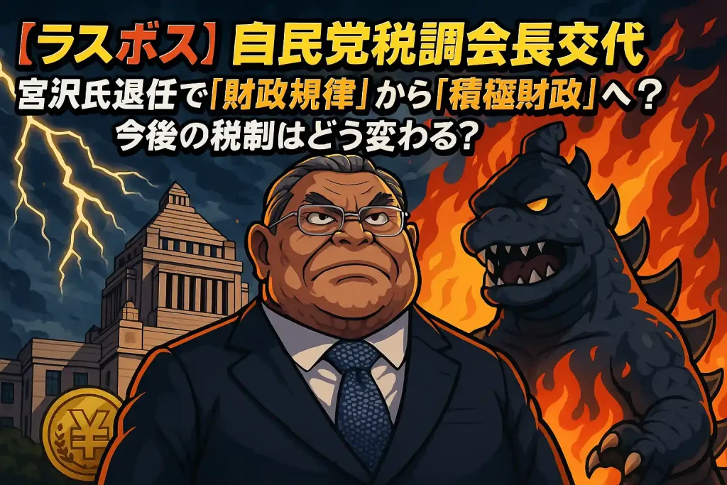 【財源ラスボス】自民党税調会長交代：宮沢洋一氏退任で「財政規律」から「積極財政」へ？