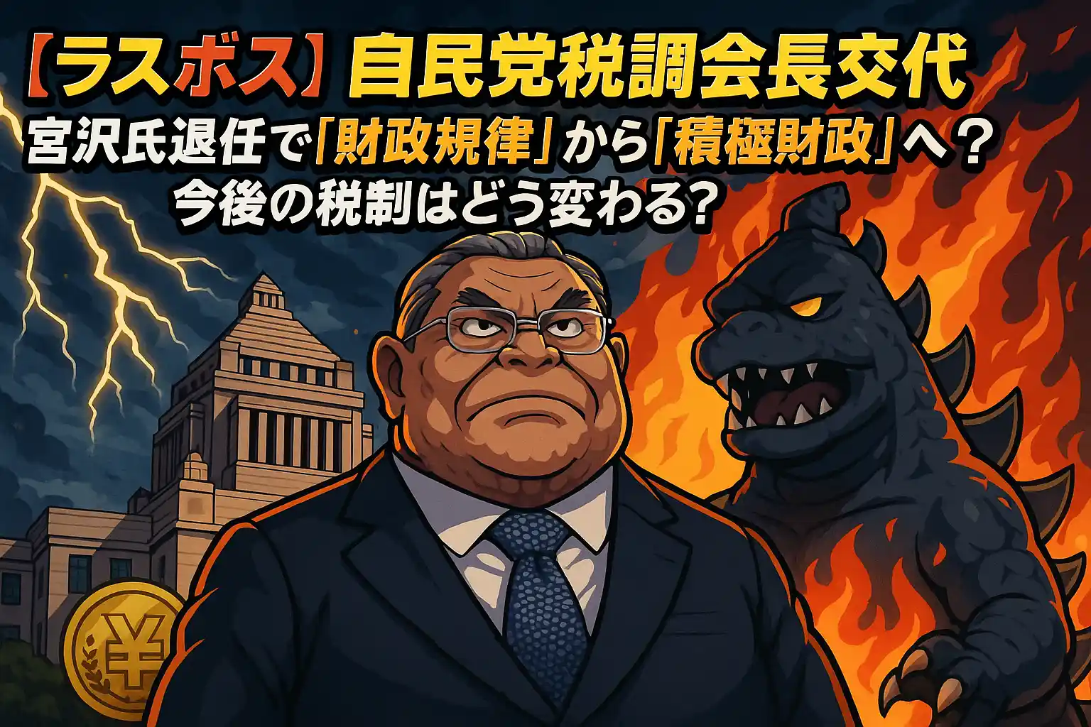 【財源ラスボス】自民党税調会長交代：宮沢洋一氏退任で「財政規律」から「積極財政」へ？