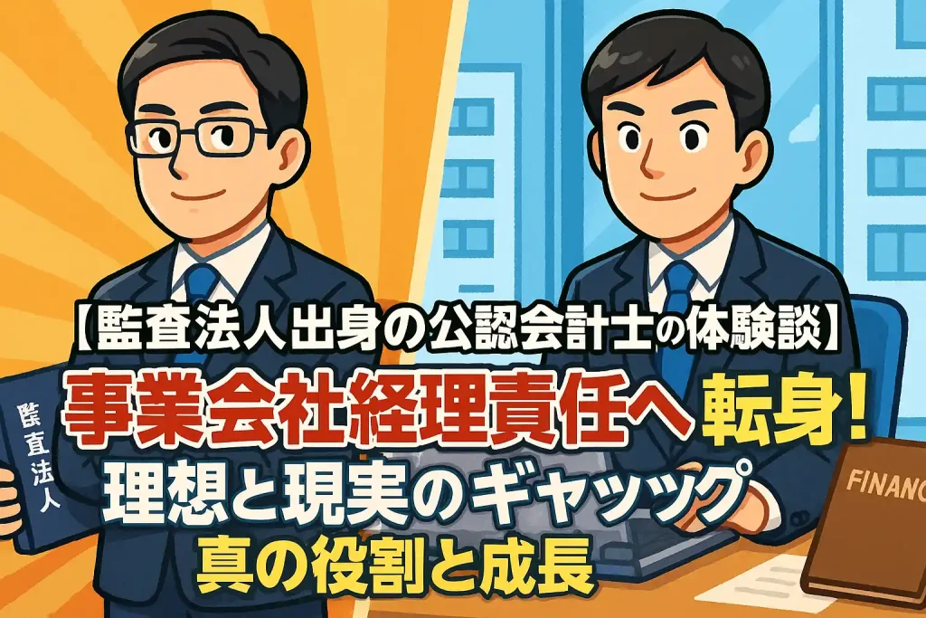 【監査法人出身の公認会計士の体験談】事業会社経理責任者へ転身!「理想と現実のギャップ」真の役割と成長