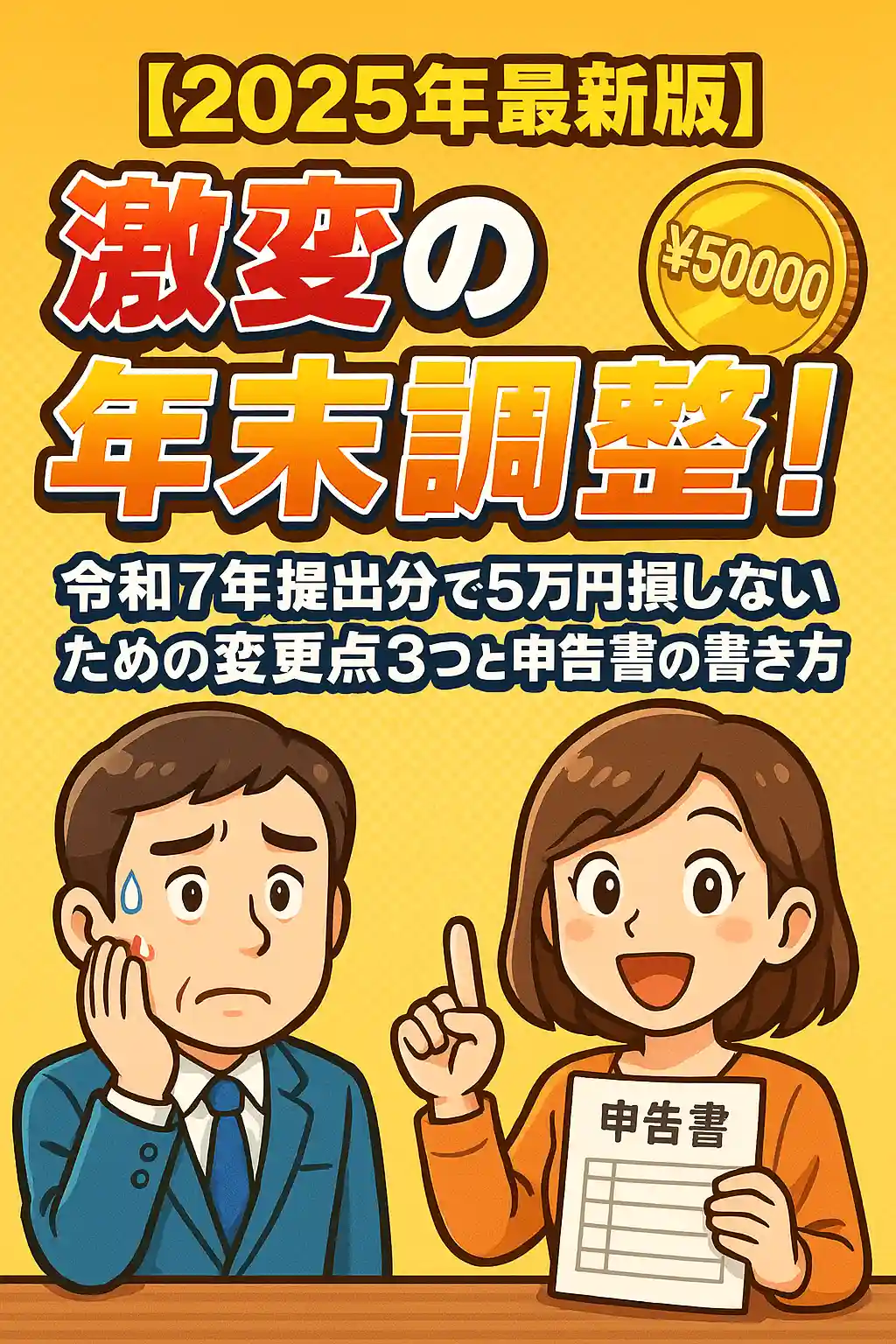 【2025年最新版】激変の年末調整！令和7年提出分で5万円損しないための変更点3つと申告書の書き方・注意点を徹底解説