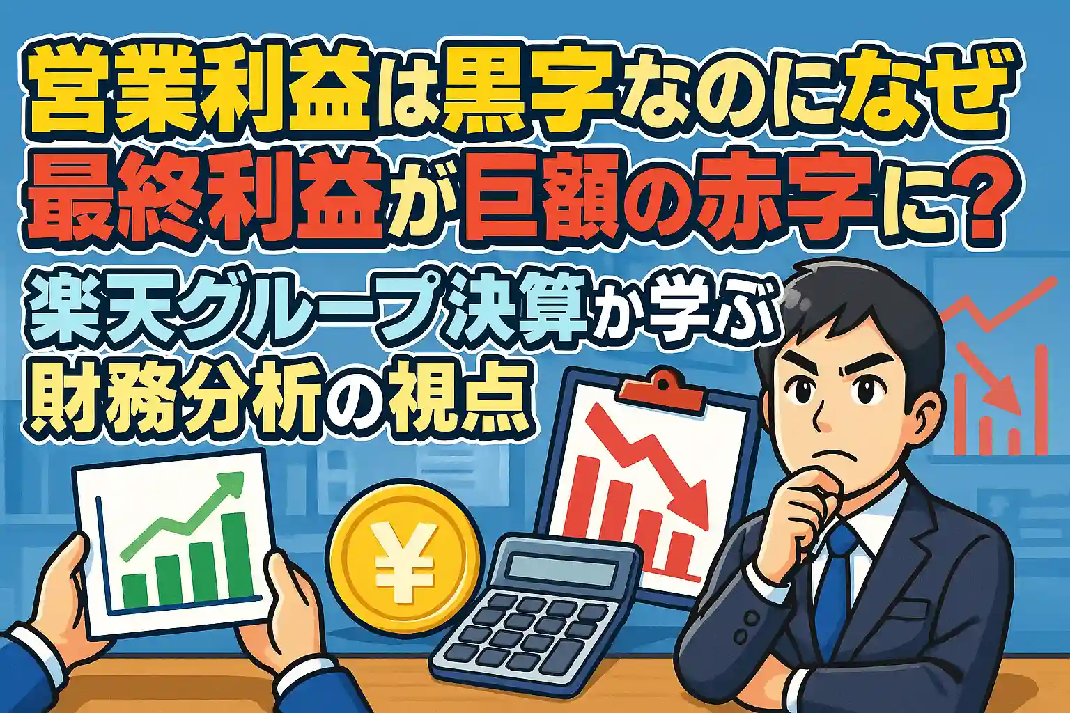 営業利益は黒字なのになぜ最終利益が巨額の赤字に？楽天グループ決算から学ぶ財務分析の視点