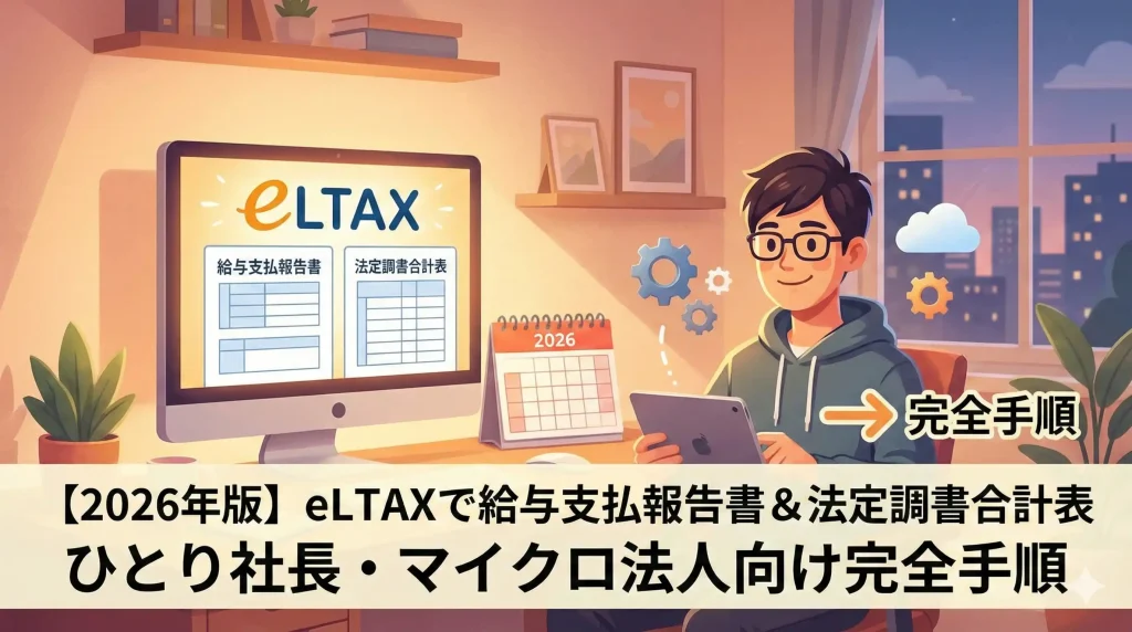 【2026年版】eLTAXで給与支払報告書＆法定調書合計表｜ひとり社長・マイクロ法人向け完全手順