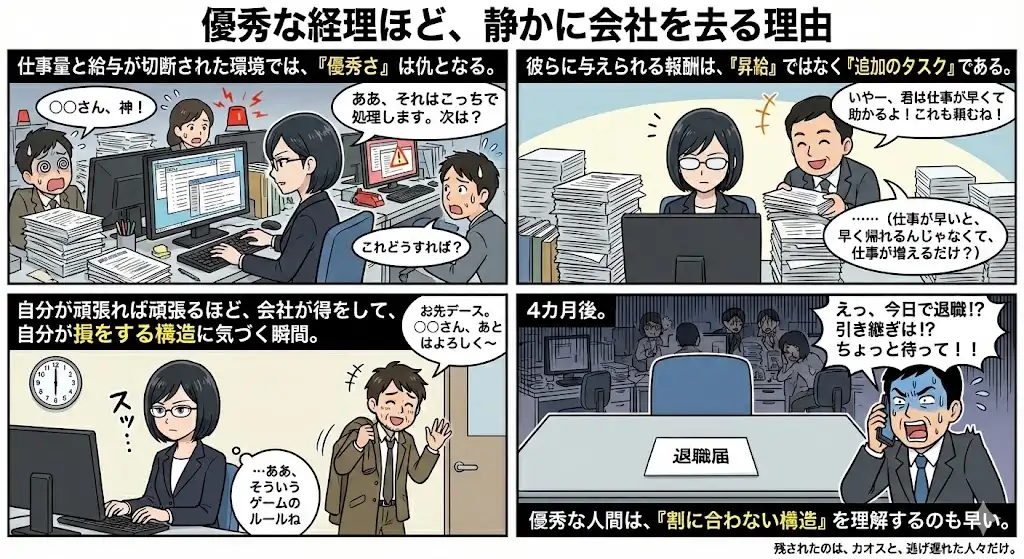 なぜ優秀な経理ほど静かに会社を去るのか？見落とされがちな真の理由と企業の損失