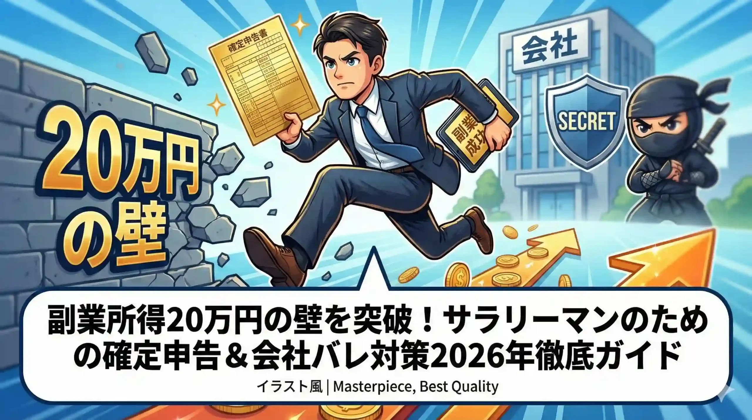 副業所得20万円の壁を突破！サラリーマンのための確定申告＆会社バレ対策2026年徹底ガイド